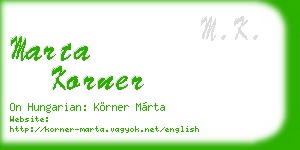 marta korner business card
