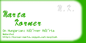 marta korner business card